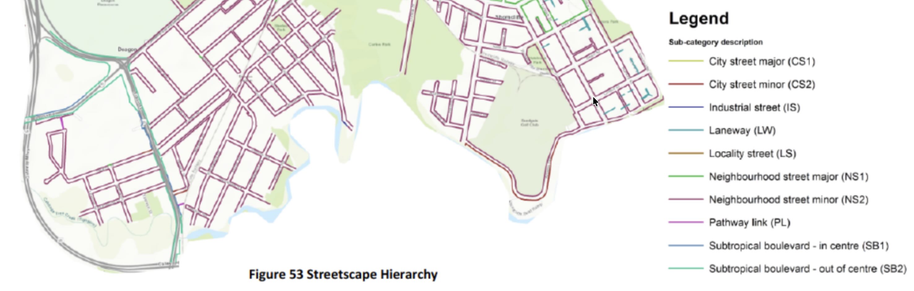 Example map from a Council report (in this case showing road hierarchy).